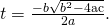 Rendered by QuickLaTeX.com t=\frac{-b±\sqrt{{b}^{2}-4\text{ac}}}{2a}\text{.}