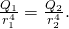 Rendered by QuickLaTeX.com \frac{{Q}_{1}}{{r}_{1}^{4}}=\frac{{Q}_{2}}{{r}_{2}^{4}}\text{.}