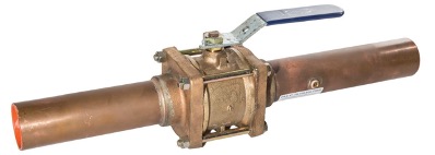 Figure 17. Three-piece ball valve (single port)