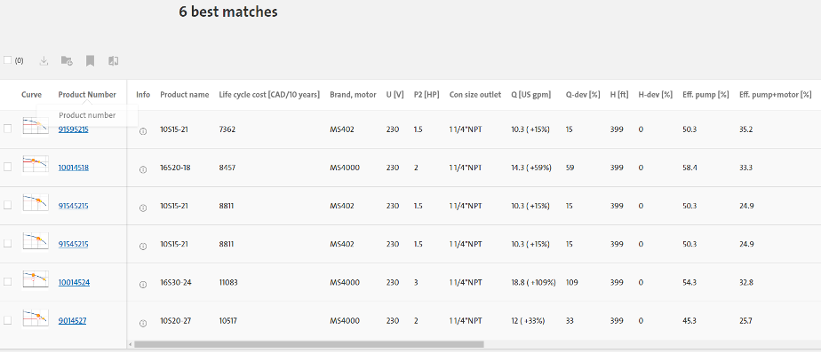 Figure 45 pump matches screen shot