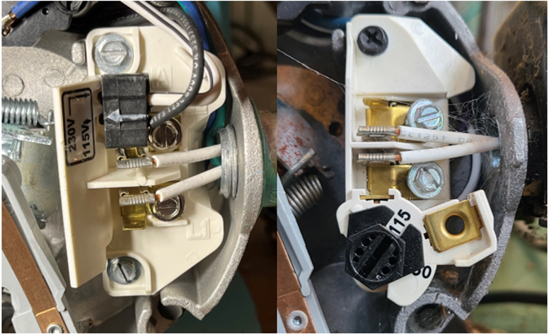 Figure 55 dual voltage change plug (left) or switch (right)