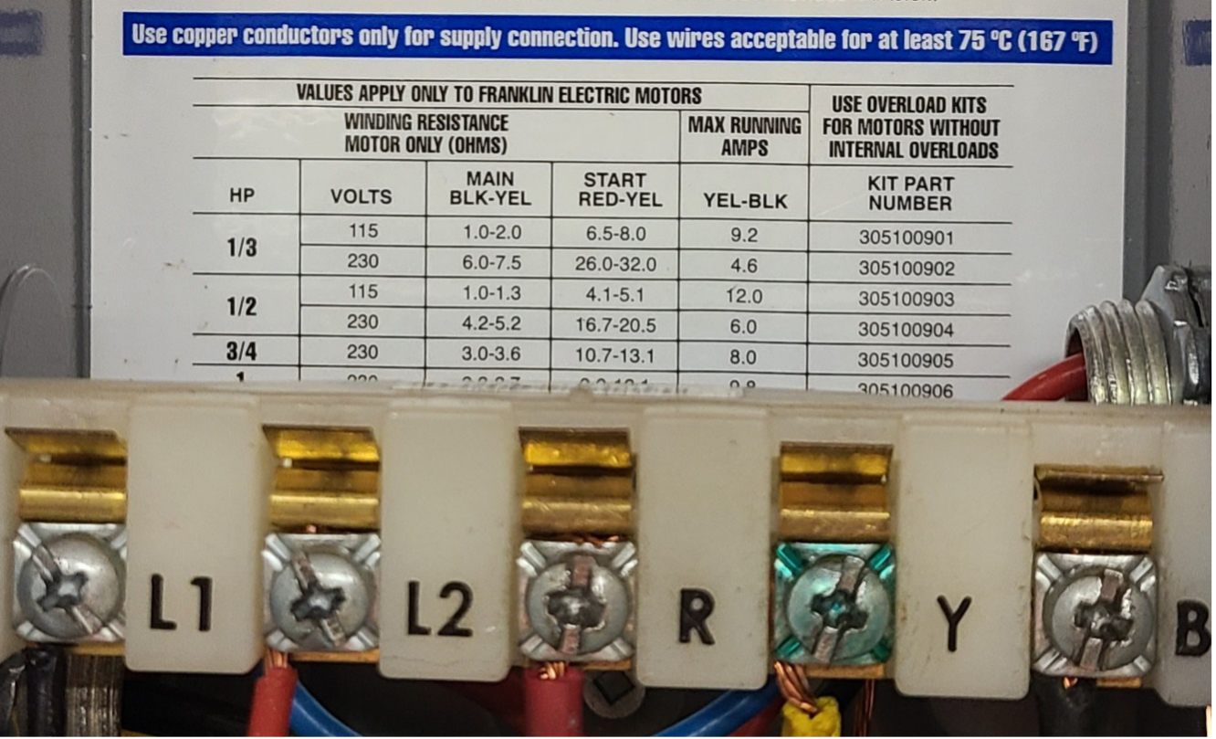 Figure 73 Control box connections and label