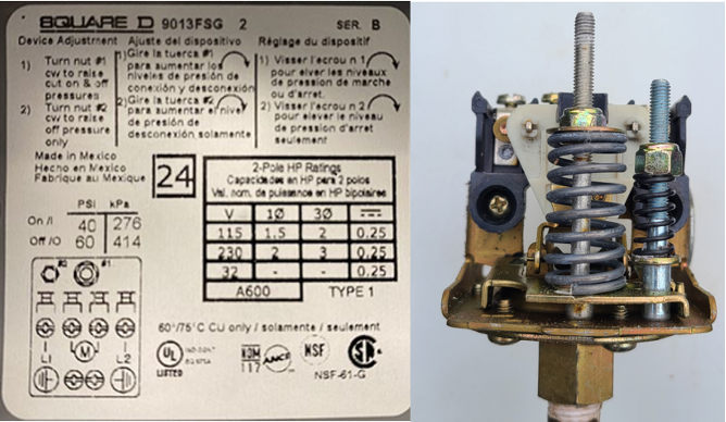 Figure 75 Pressure switch cover removed