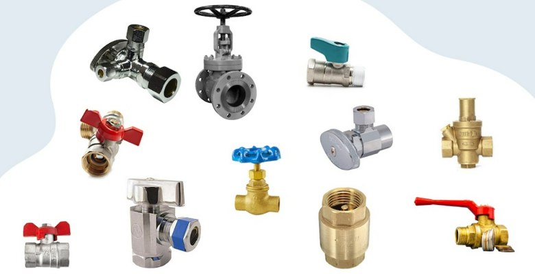 Eleven different types of shut-off valves.