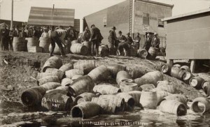 A liquor raid at Elk Lake, Ontario, 1925. Illegal production of liquor wasn't a problem before regulation. https://commons.wikimedia.org/wiki/File:Raid_at_elk_lake.jpg