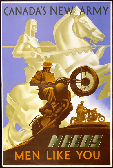 World War II recruitment poster. Long description available.
