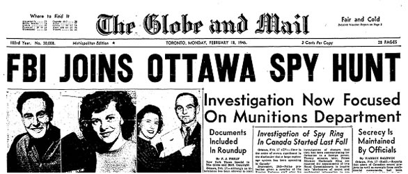 Front page of a 1946 Globe and Mail. Long description available.