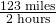 \frac{\text{123 miles}}{\text{2 hours}}