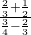 \frac{\frac{2}{3}+\frac{1}{2}}{\frac{3}{4}-\frac{2}{3}}