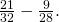 \frac{21}{32}-\frac{9}{28}.