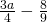 \frac{3a}{4}-\frac{8}{9}