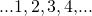 Rendered by QuickLaTeX.com \begin{array}{c}\phantom{\rule{0.2}{0ex}}\\ \phantom{\rule{0.2}{0ex}}\\ \phantom{\rule{0.2}{0ex}}\\ \phantom{\rule{0.2}{0ex}}\\ \hfill \text{...}1,2,3,4\text{,...}\hfill \end{array}