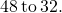 \phantom{\rule{0.2em}{0ex}}48\phantom{\rule{0.2em}{0ex}}\text{to}\phantom{\rule{0.2em}{0ex}}32.