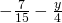 -\frac{7}{15}-\frac{y}{4}