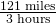 \frac{\text{121 miles}}{\text{3 hours}}