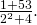 \frac{1+5·3}{{2}^{2}+4}.