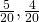 \frac{5}{20},\frac{4}{20}