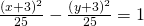 \frac{{\left(x+3\right)}^{2}}{25}-\frac{{\left(y+3\right)}^{2}}{25}=1