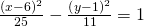 \frac{{\left(x-6\right)}^{2}}{25}-\frac{{\left(y-1\right)}^{2}}{11}=1