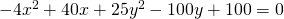 -4{x}^{2}+40x+25{y}^{2}-100y+100=0