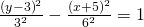 \frac{{\left(y-3\right)}^{2}}{{3}^{2}}-\frac{{\left(x+5\right)}^{2}}{{6}^{2}}=1