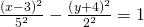 \frac{{\left(x-3\right)}^{2}}{{5}^{2}}-\frac{{\left(y+4\right)}^{2}}{{2}^{2}}=1
