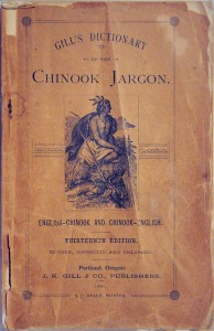 Pagina de gardă a Dicționarului Jargonului Chinook al lui Gill.