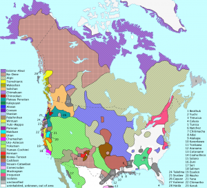 There were more than 30 Aboriginal language families in North America before contact.