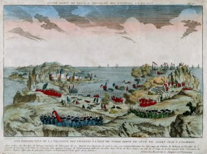 A painting of French troops at St. John's.