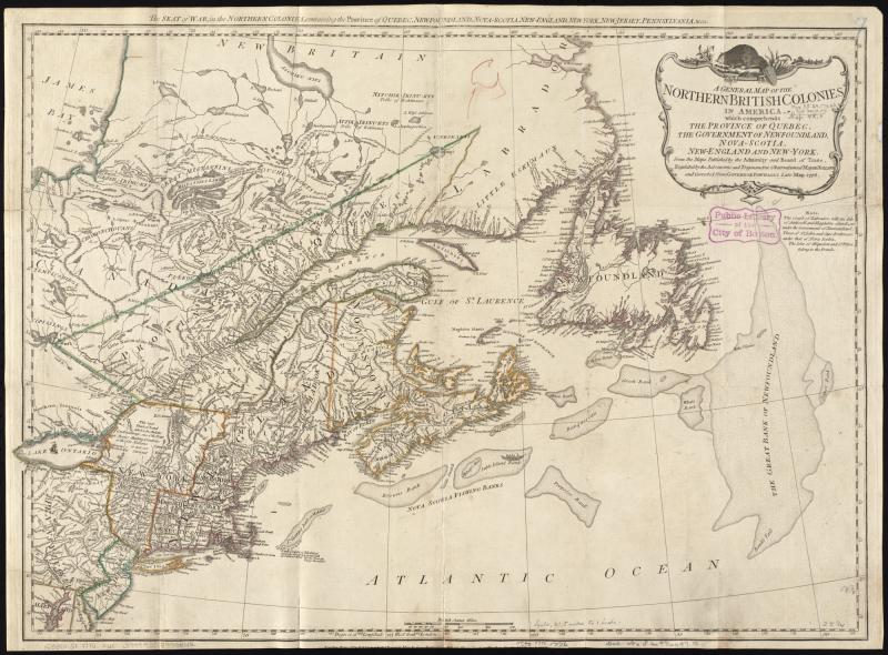 Old map of the Province of Quebec, Newfoundland, Nova Scotia, New England, and New York.