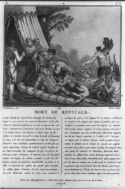 Artist’s engraving of a man dying on a pallet as men rush about him. Below is an illegible paragraph about the event.