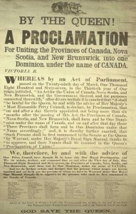 1867 confederation announcement. Long description available.