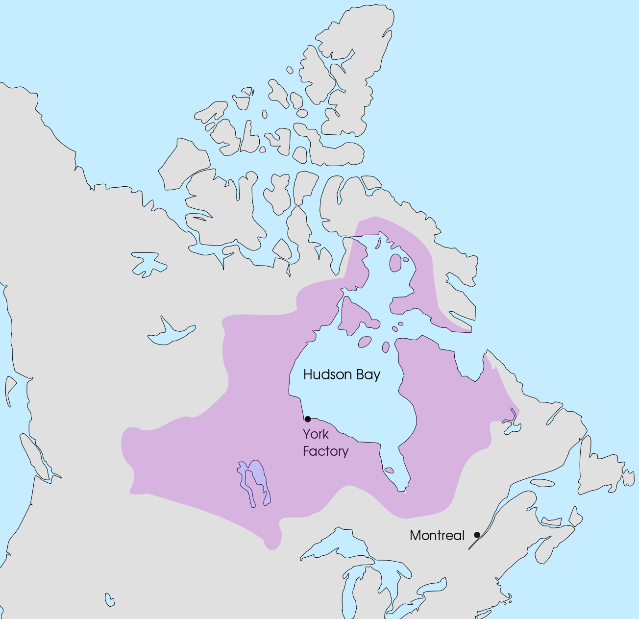 Rupert’s Land included the land surrounding Hudson Bay and the southern prairies.