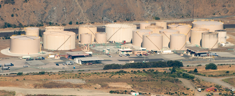 This picture is an arial view of a Kinder Morgan facility.