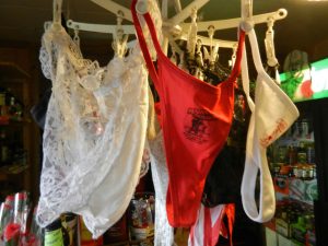 Underwear hanging to dry.