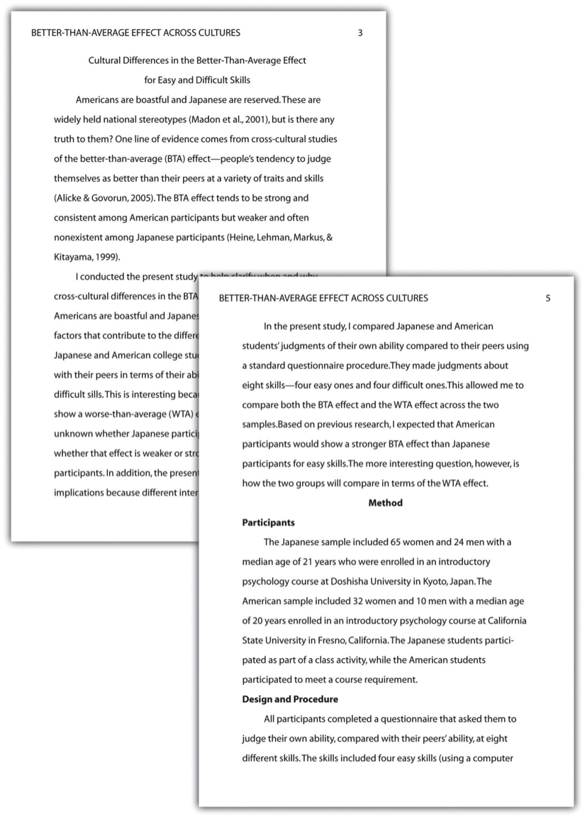 Writing A Research Report In American Psychological Association Apa Style Research Methods In Psychology 2nd Canadian Edition