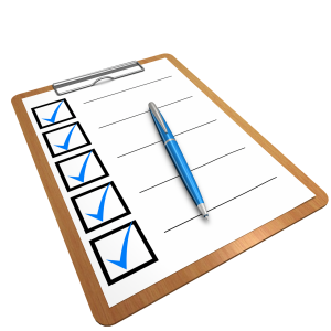 A clipboard with a checklist
