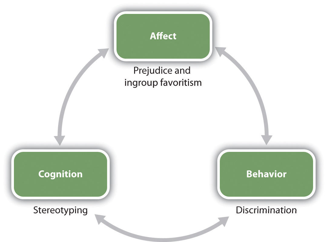ABC of social psychology: affect - prejudice and ingroup favoritism, behavior - discrimination, cognition - stereotyping.