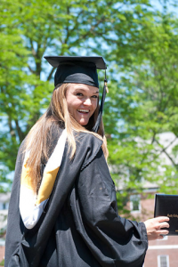 A person in a graduation gown