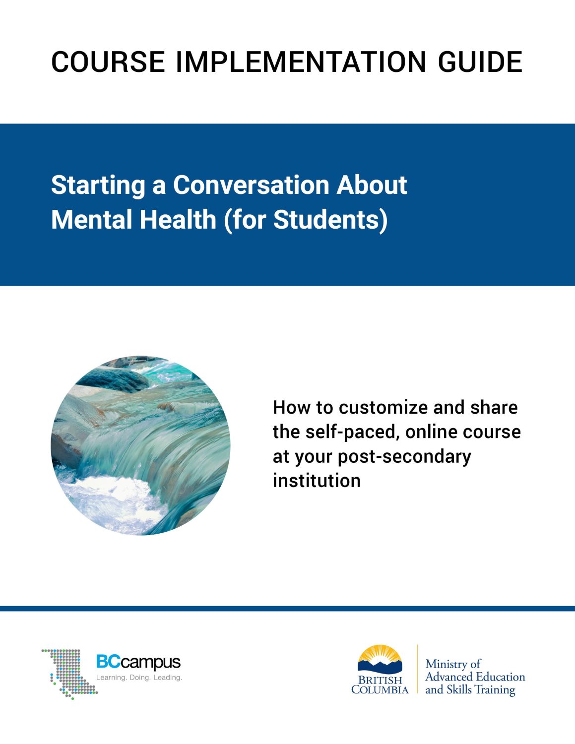 Cover image for Course Implementation Guide for Starting a Conversation About Mental Health (for Students)