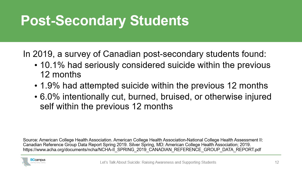 slide: post secondary students