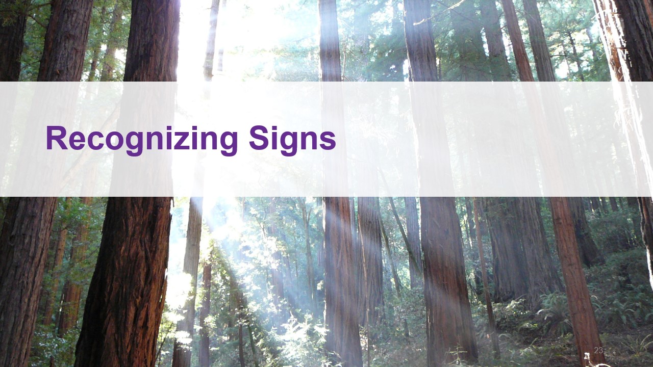 slide: recognizing signs