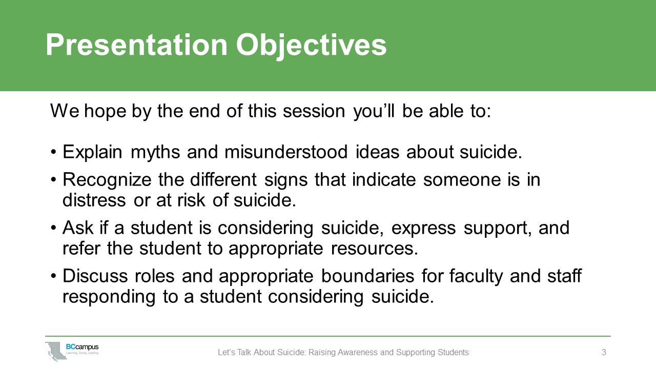 slide: presentation objectives