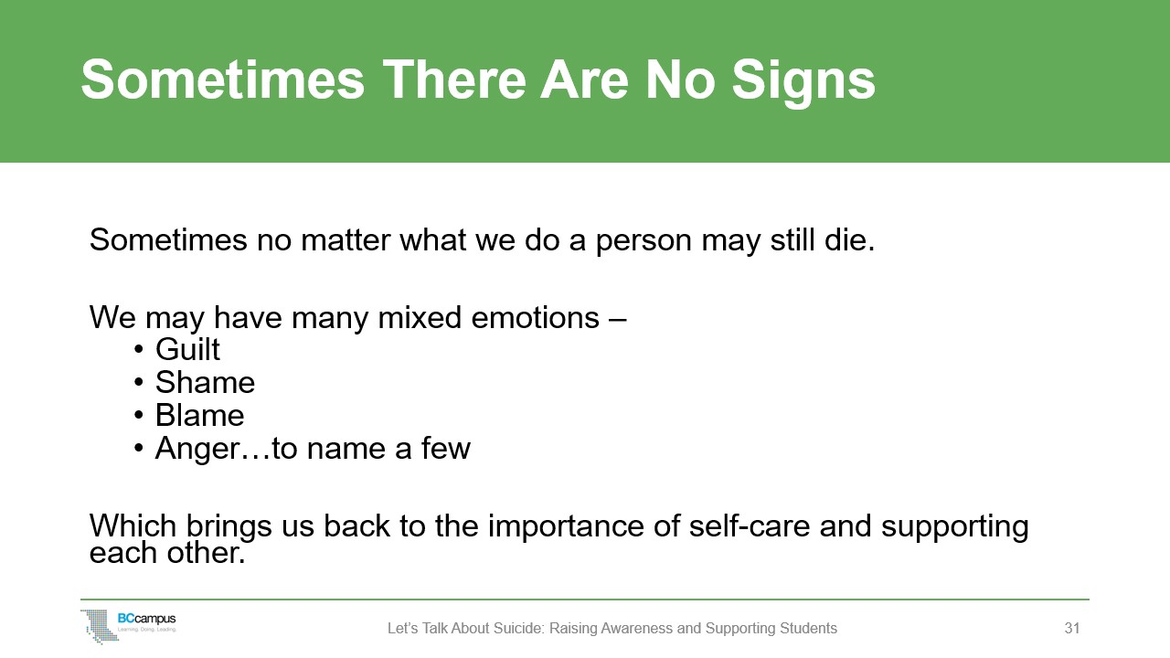 slide: sometimes there are no signs