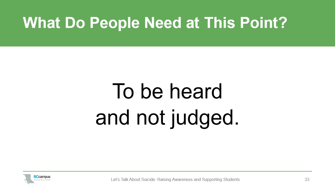 slide: what do people need at this point