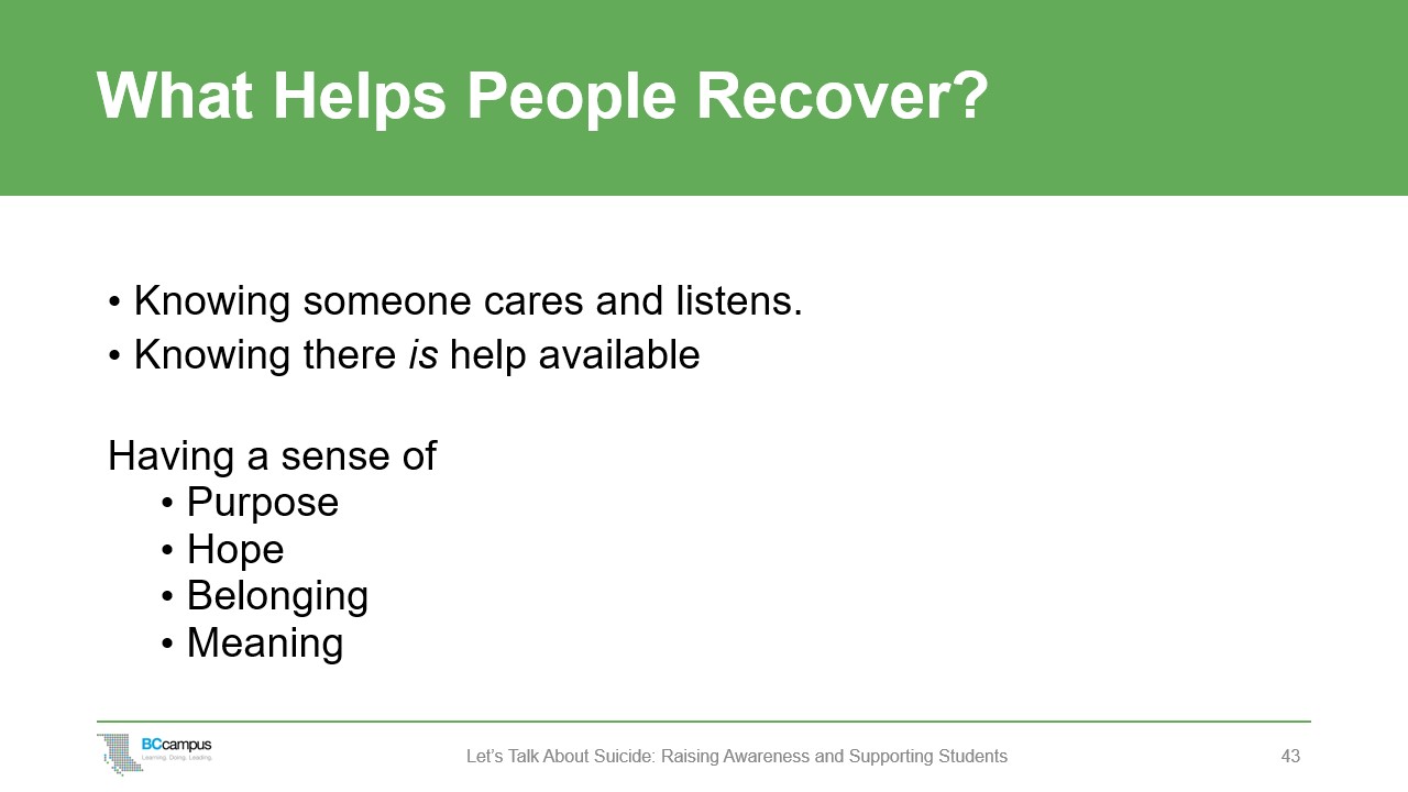 slide: what helps people recover