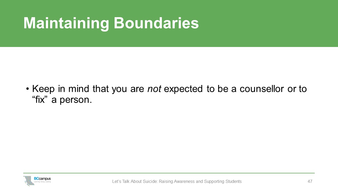 slide: maintaining boundaries