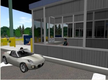 Figure 3.5.3.5 Virtual world border crossing, Loyalist College, Ontario