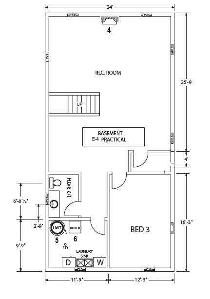 floor plan of the basement