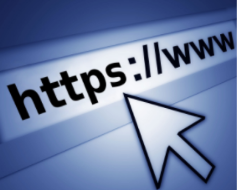 Image of a browser screen emphasizing the URL with the https prefix, indicating additional security attributes